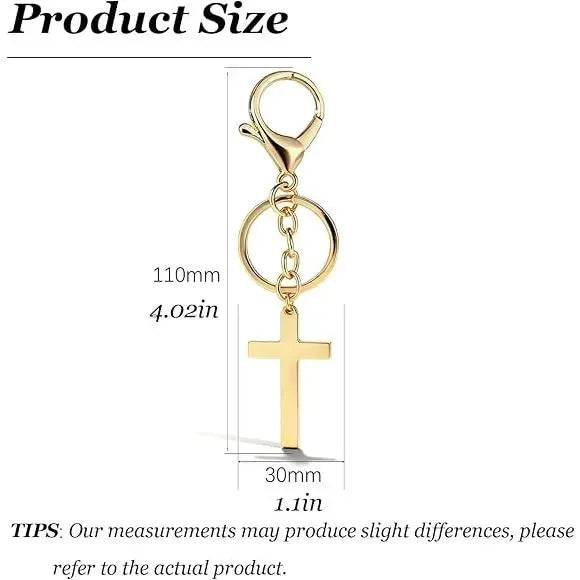 Gold Cross Rosary Keychain