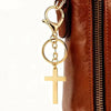 Gold Cross Rosary Keychain