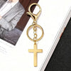 Gold Cross Rosary Keychain