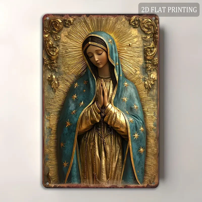 Vintage Metal Virgin Mary Sign