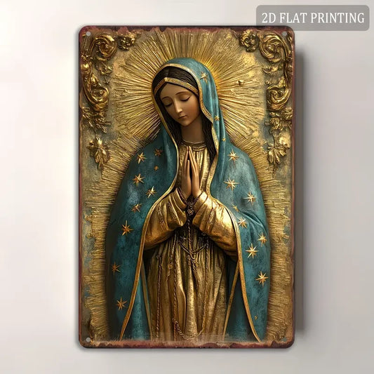 Vintage Metal Virgin Mary Sign