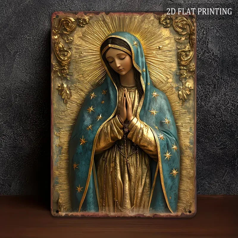 Vintage Metal Virgin Mary Sign