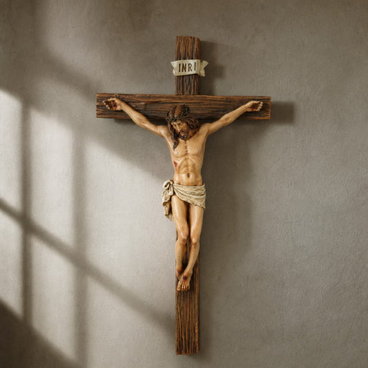 Catholic Crucifix Wall Cross - Renaissance style front view